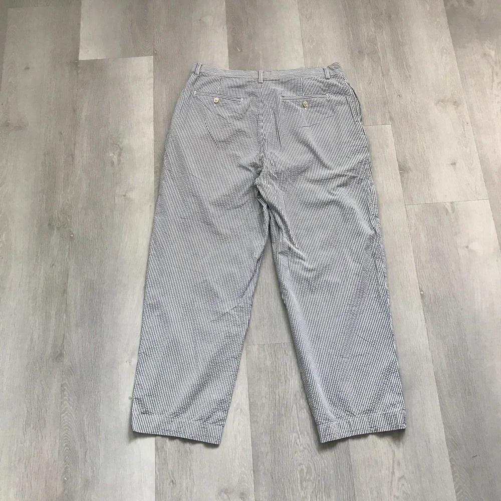 J CREW BLUE SEERSUCKER TROUSER PANT STRAIGHT LEG MENS 38